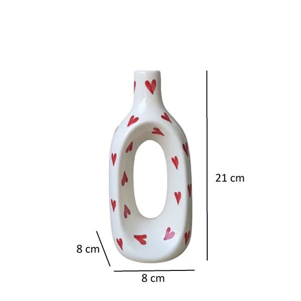 Oval_Loop_Ceramic_Vase_with_Hand-Painted_Heart_Design_–_Water-Safe-_21cm_Height