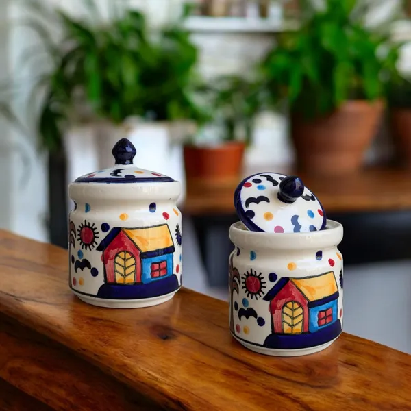 Pack_of_2_Non_Air_Tight_Hand-Painted_Ceramic_Storage_Jars_-_Cottage_Design