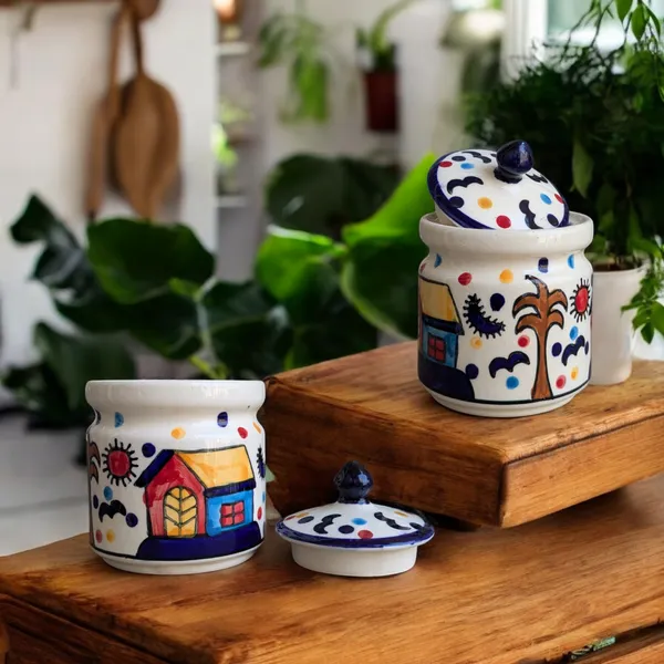 Pack_of_2_Non_Air_Tight_Hand-Painted_Ceramic_Storage_Jars_-_Cottage_Design