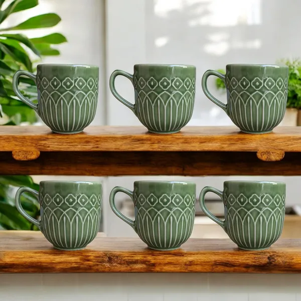 Pack_of_6_Elegant_Green_Ceramic_Mug_-_300ml
