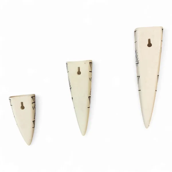 Set_of_3_Wall-Mounted_Cone-Shaped_Decorative_Ceramic_Planters_with_Tribal_Design