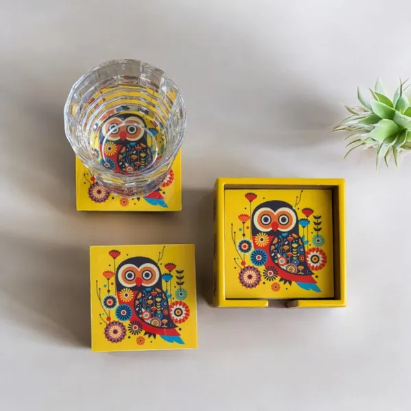 Set_of_6_Decorative_Coasters_with_Owl_Design_–_4x4_Inches