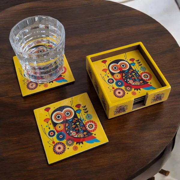 Set_of_6_Decorative_Coasters_with_Owl_Design_–_4x4_Inches