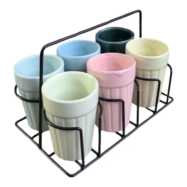 Set_of_6_Multicolor_Ceramic_Glasses_with_Metal_Stand_�_150_ml