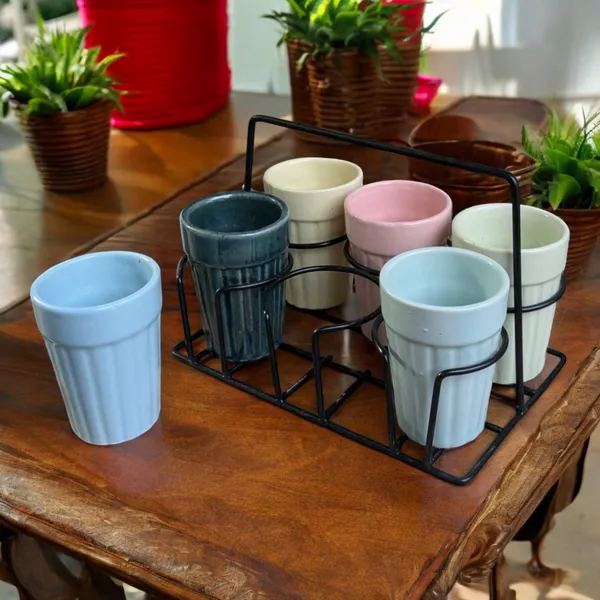 Set_of_6_Multicolor_Ceramic_Glasses_with_Metal_Stand_�_150_ml