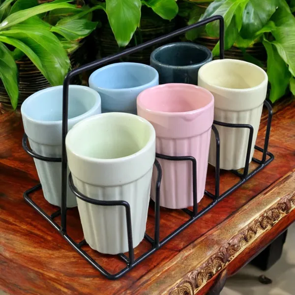 Set_of_6_Multicolor_Ceramic_Glasses_with_Metal_Stand_�_150_ml