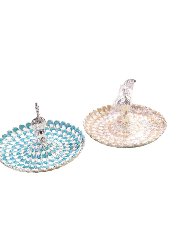 German_Silver_Dry_Fruit_Box_Premium_Gift_Item_for_Wedding,_Return_Gift_&_Festive_Serving_Bowl_(Peacock_Tray)