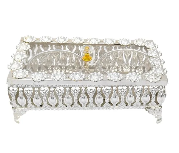 German_Silver_Metal_2_Bowl_Set_with_Lid_&_Tray_|_Crystal_Knob_Dry_Fruit_&_Sweet_Server_|_Elegant_Home_Décor,_Festive_&_Wedding_Return_Gift