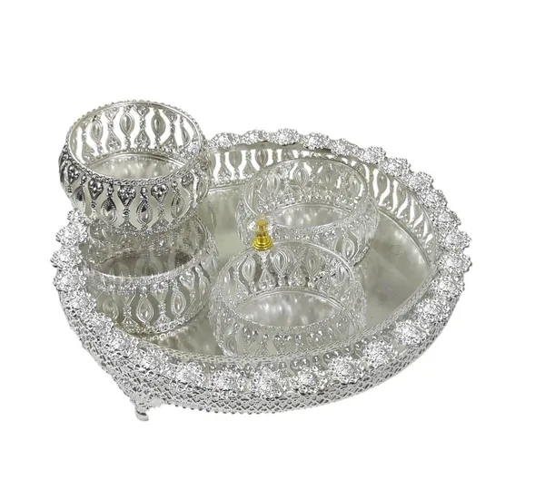 German_Silver_Round_4_Bowl_Set_with_Lid_&_Tray_|_Crystal_Knob_Dry_Fruit_&_Sweet_Server_|_Elegant_Home_Décor,_Festive_&_Wedding_Return_Gift