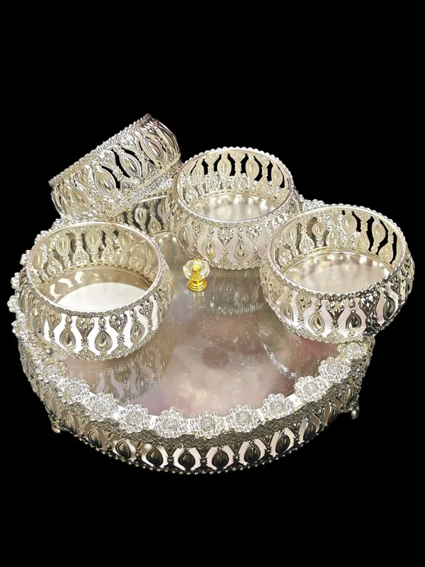 German_Silver_Round_4_Bowl_Set_with_Lid_&_Tray_|_Crystal_Knob_Dry_Fruit_&_Sweet_Server_|_Elegant_Home_Décor,_Festive_&_Wedding_Return_Gift