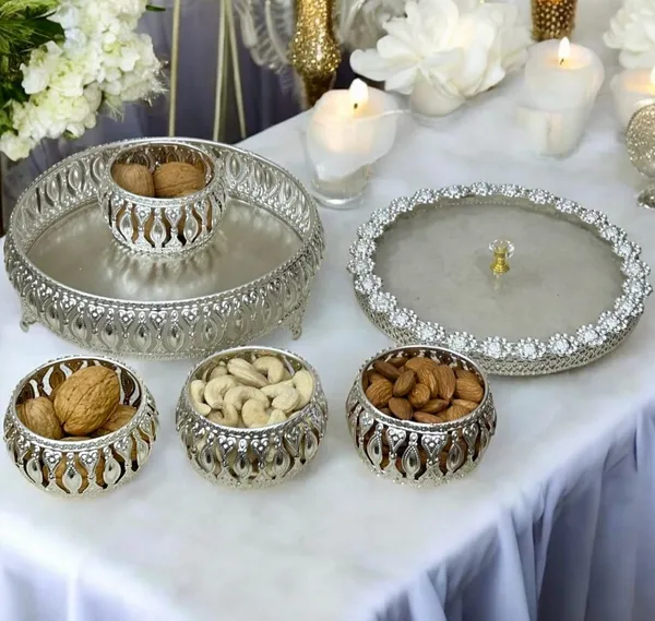 German_Silver_Round_4_Bowl_Set_with_Lid_&_Tray_|_Crystal_Knob_Dry_Fruit_&_Sweet_Server_|_Elegant_Home_Décor,_Festive_&_Wedding_Return_Gift