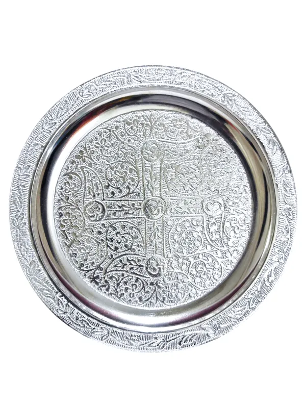 Navratri/Diwali_Special_Pooja_Thali_Set_Diwali_Gift_(Silver_Handcarving)