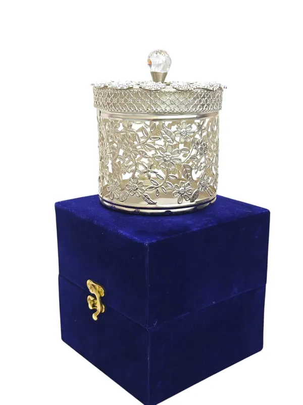 Silver_Plated_Dry_Fruit_Box_with_Velvet_Gift_Box_|_Floral_Engraved_Vintage_Metal_Jar_for_Diwali_&_Corporate_Gifting