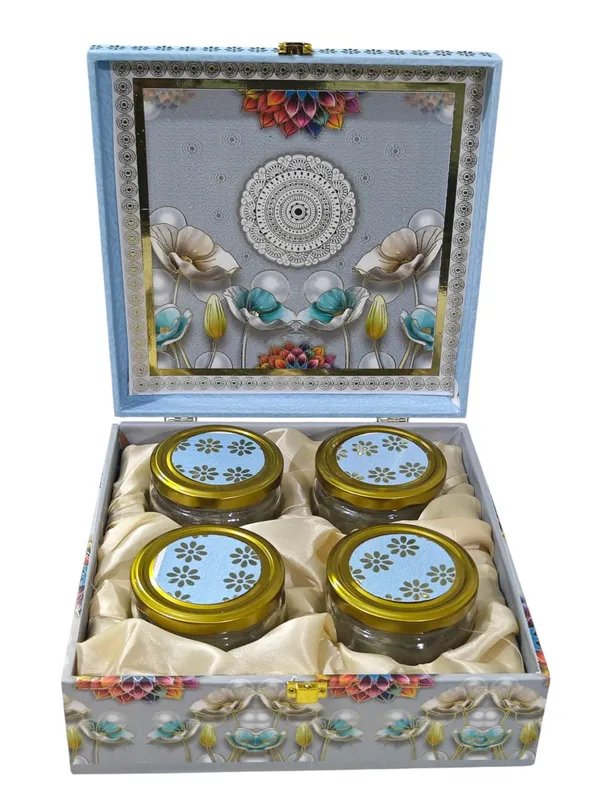 MDF_Wood_Paper_Box_with_4_Empty_Glass_Jars_�_Multipurpose_Gift_Hamper_for_Dry_Fruits,_Snacks,_Chocolates_|_Perfect_for_Diwali,_Weddings,_Eid_&_Festive_Gifting
