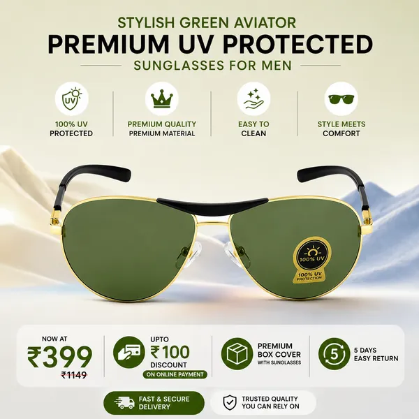 Stylish_Green_Aviator_Premium_UV_Protected_Sunglasses_For_Men
