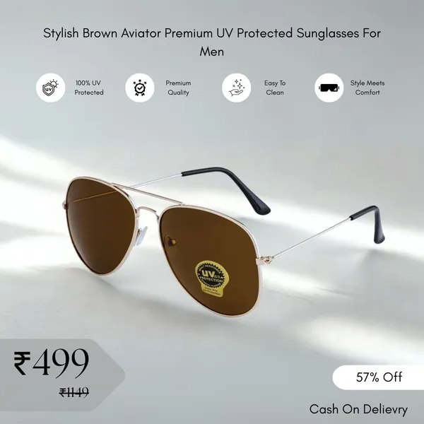 Stylish_Brown_Aviator_Premium_UV_Protected_Sunglasses_For_Men