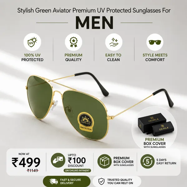 Stylish_Green_Aviator_Premium_UV_Protected_Sunglasses_For_Men