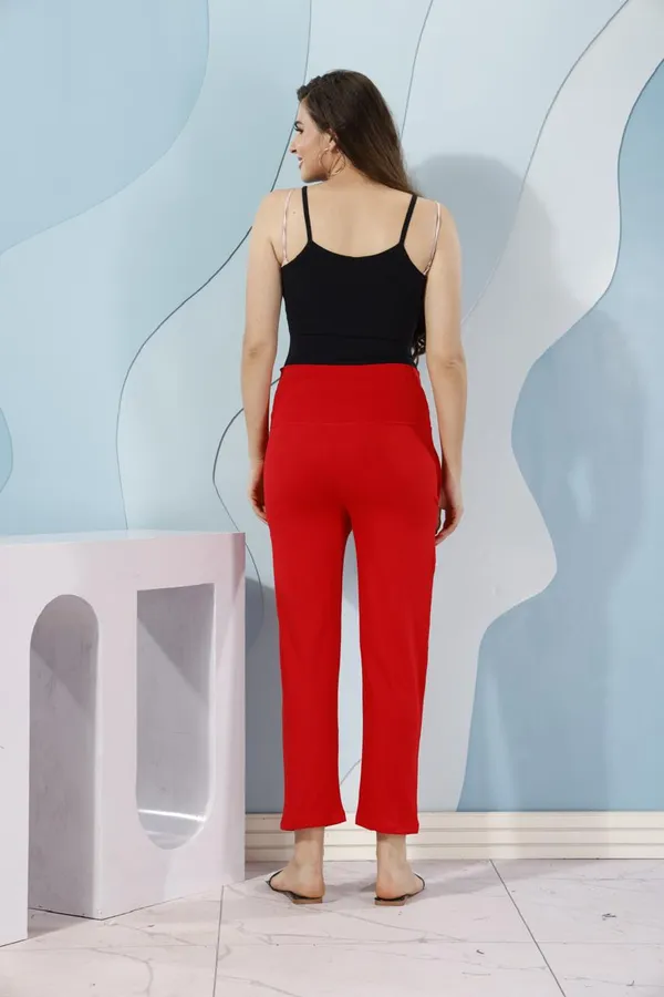 Red_Adjustable_Elastic_Maternity_Pant