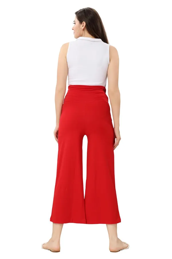 Cotton_Lycra_Highwaist_Adjusteble_Elastic_Maternity_Flared_Palazzo