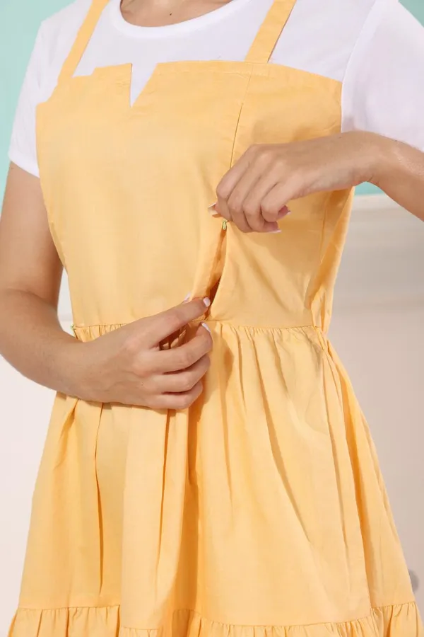 Yellow_Maternity_Dress_Cotton_Solid_Maternity_Dress_For_Women