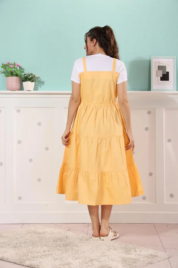 Yellow_Maternity_Dress_Cotton_Solid_Maternity_Dress_For_Women