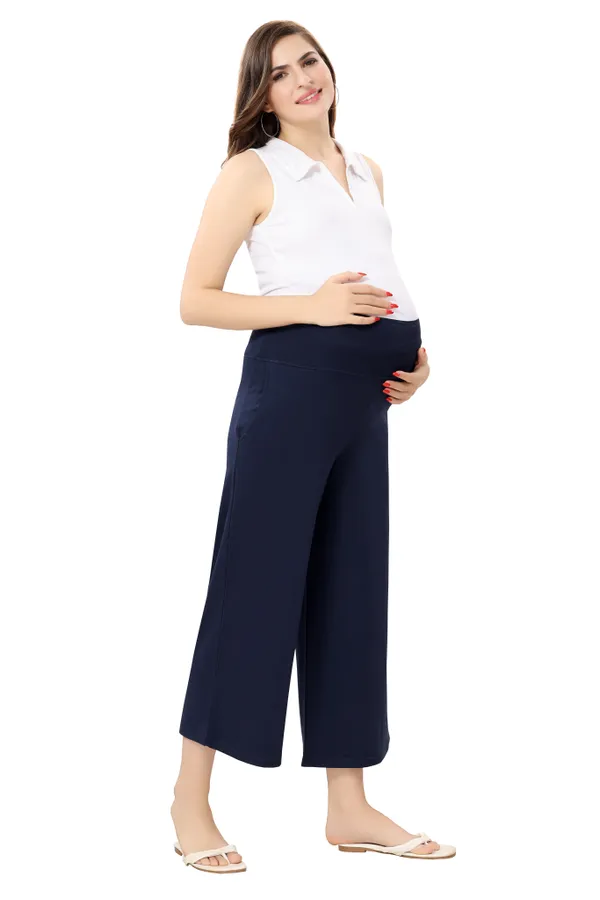 Cotton_Lycra_Highwaist_Adjusteble_Elastic_Maternity_Flared_Palazzo