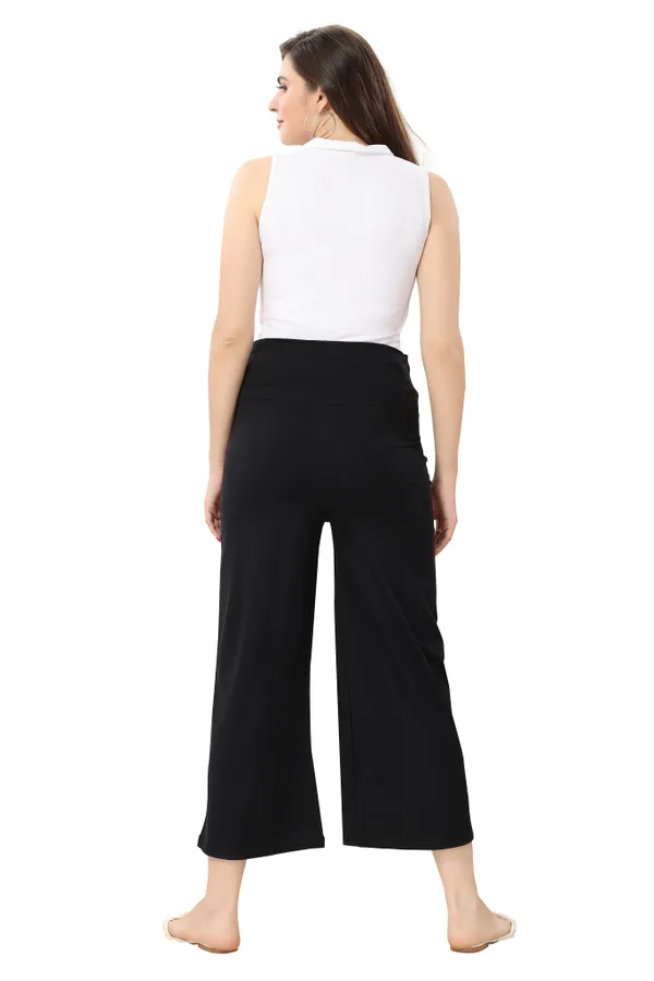 Cotton_Lycra_Highwaist_Adjusteble_Elastic_Maternity_Flared_Palazzo