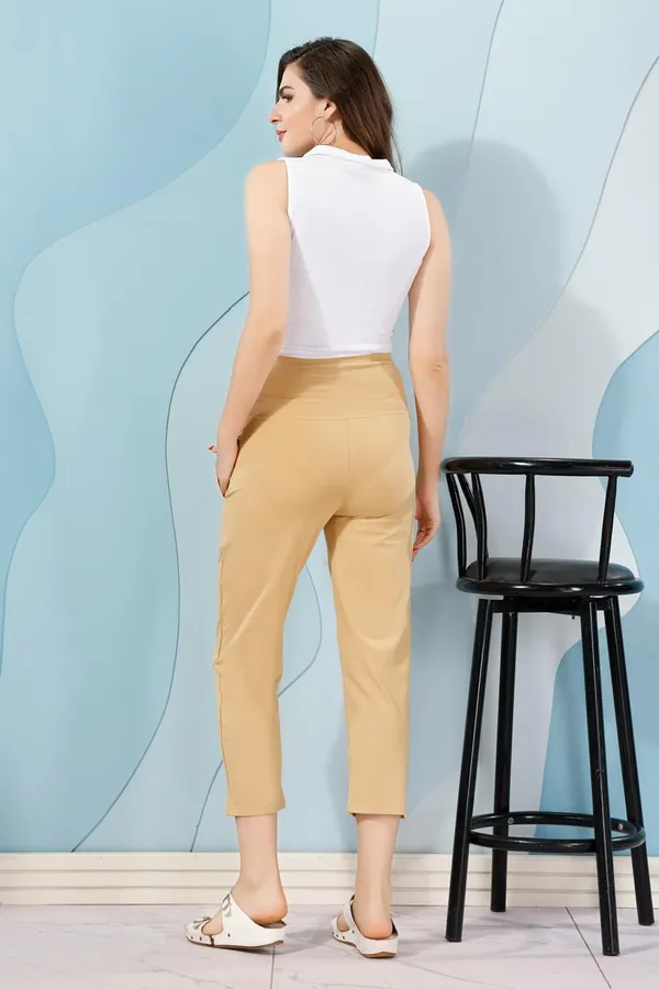 Beige_Adjustable_Elastic_Maternity_Pant