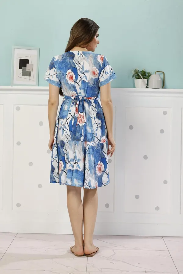 R.Blue__Maternity_Dress_Cotton_Solid_Maternity_Dress_For_Women