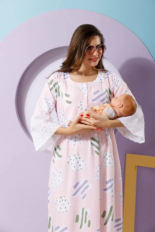 Baby_Pink_Breatheble_Rayon_Maternity_Dress