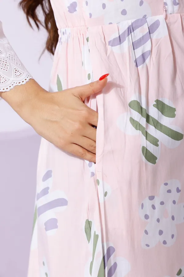 Baby_Pink_Breatheble_Rayon_Maternity_Dress