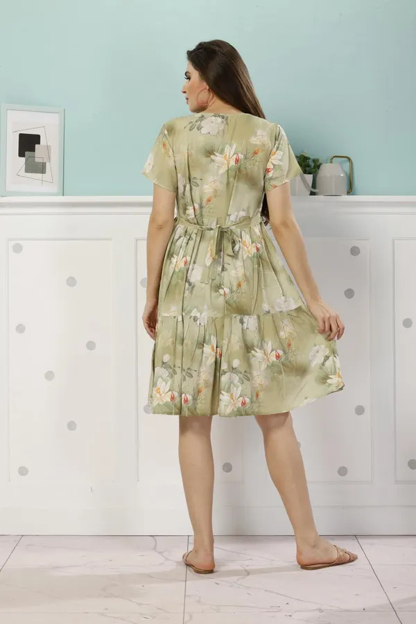 Leaf_Green__Maternity_Dress_Cotton_Solid_Maternity_Dress_For_Women