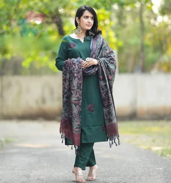 Bottle_Green_Khadi_set