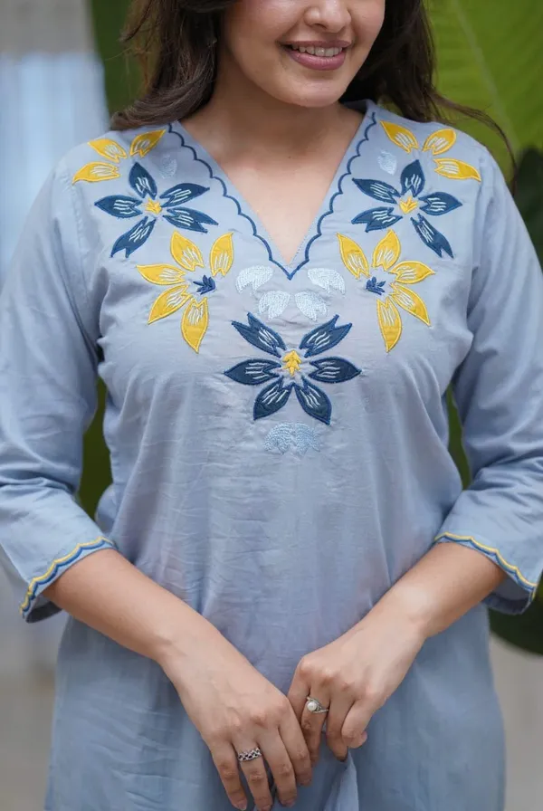 Designer_Heavy_Embroidered_Pure_Fine_Cotton_Kurta,_Pant_&_Mul_Cotton_Dupatta_3-Piece_Set_Blue