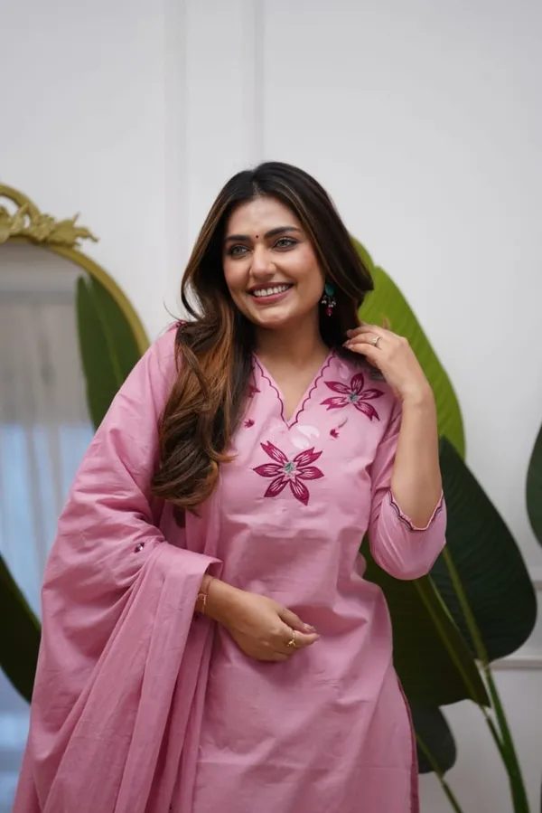 Designer_Heavy_Embroidered_Pure_Fine_Cotton_Kurta,_Pant_&_Mul_Cotton_Dupatta_3-Piece_Set_pink
