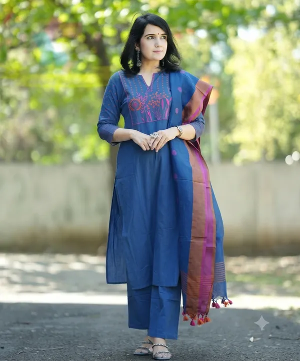 Elegant_Handloom_Cotton_3-Piece_Suit_Set_with_Embroidered_Yoke_&_Pure_Linen_Dupatta