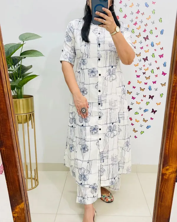 Premium_Floral_Pure_Cotton_60/60_A-Line_Kurti_&_Ankle-Length_Palazzo_Co-ord_Set