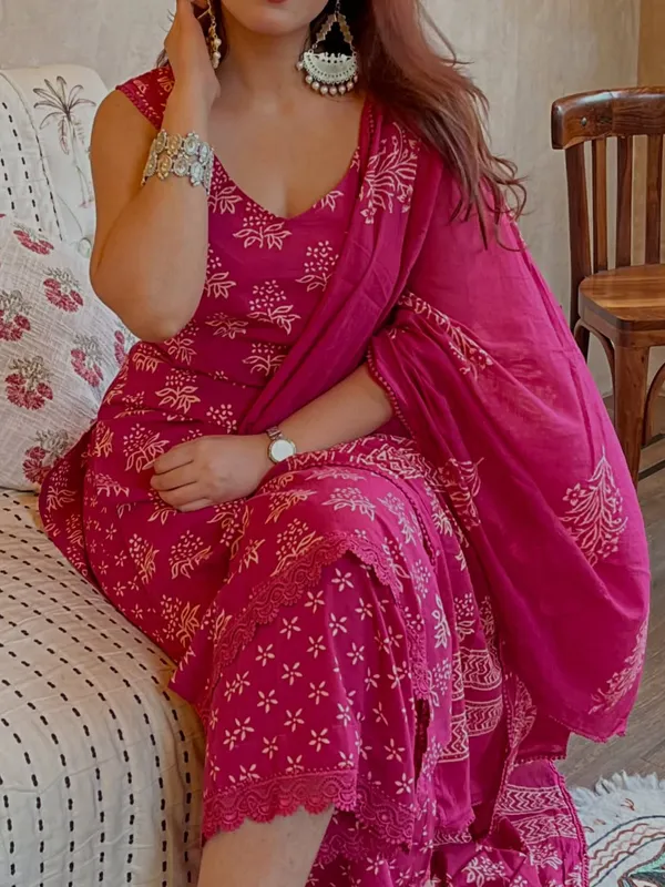 ROYAL_PINK_KURTI_PANT_SET_WITH_DUPATTA