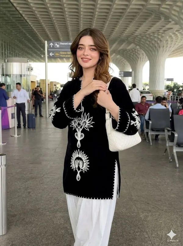 Royal_Black_Kurti_is_paired_with_an_elegant_Off-White_Farshi_Salwar