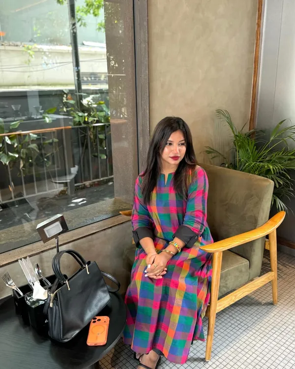 Smart_Mul_Cotton_A-Line_Kurti_&_60/60_Cotton_Plazo_Set_with_Madrasi_Checks