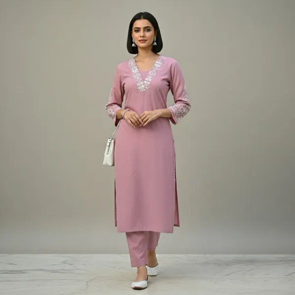 Light_Pink_Tesla_Casual_Kurta_Set_For_Women