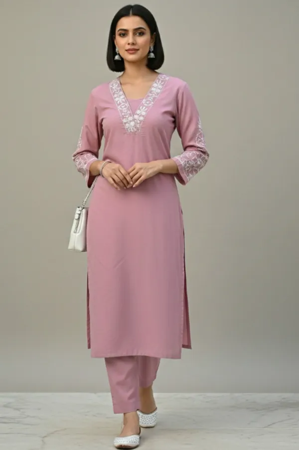 Light_Pink_Tesla_Casual_Kurta_Set_For_Women