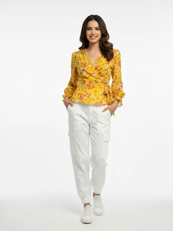 ANVI_Be_Yourself_Women_Floral_Printed_Yellow_Georgette_V_Neck_Long_Sleeve_Waist_Tie-ups_Wrap_Top