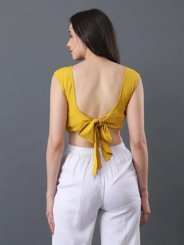Women_Solid_Yellow_Boat_Neck_Sleeveless_Ribbed_Fitted_Crop_Top