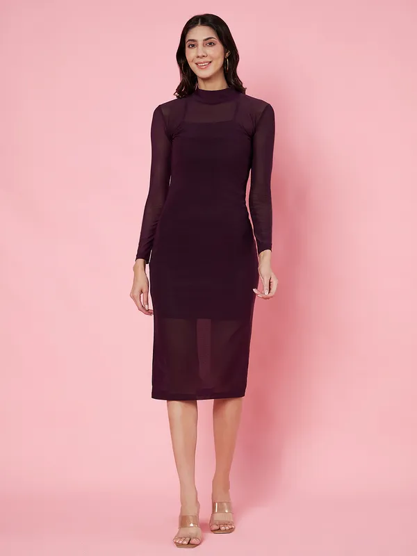 Solid_Wine_Mock_Neck_Net_Bodycon_Midi_Dress_with_Camisole