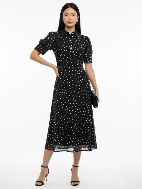 Polka_Dot_Printed_Black_Georgette_Peter_Pan_Neck_Fit_and_Flare_Midi_Dress
