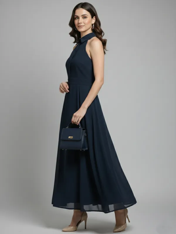 Solid_Navy_Blue_Georgette_Halter_Neck_Sleeveless_Fit_and_Flare_Midi_Dress
