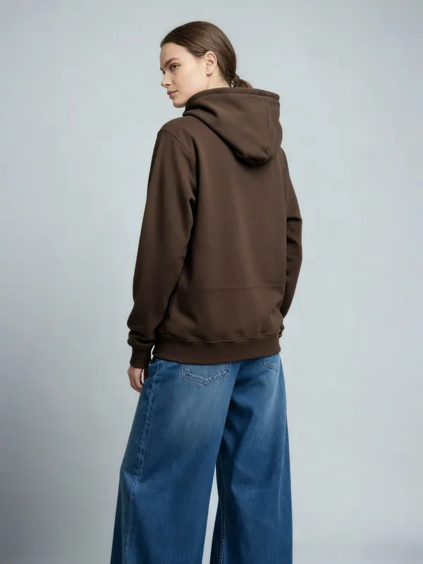 Women_Solid_Brown_Spun_Fleece_Long_Sleeve_Hoodie