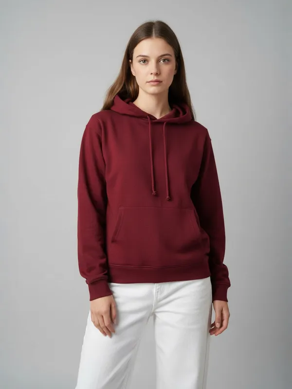 Women_Solid_Maroon_Spun_Fleece_Long_Sleeve_Hoodie