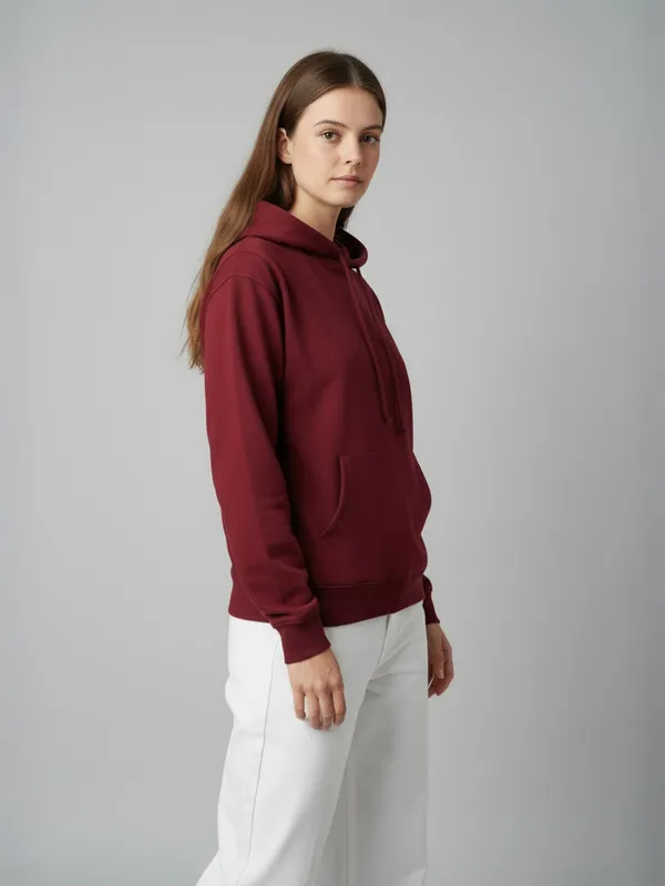 Women_Solid_Maroon_Spun_Fleece_Long_Sleeve_Hoodie